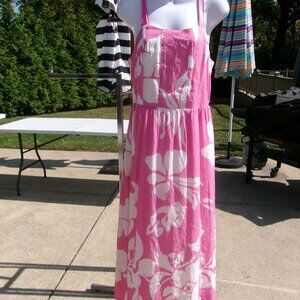 NWT LINDA ANDERSON PINK&WHITE PRINT SUNDRESS M